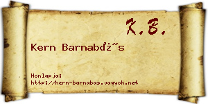 Kern Barnabás névjegykártya