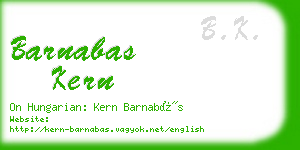 barnabas kern business card